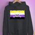 Nonbinary Pride Pirate Flag Hoodie - Dark Grey Heather
